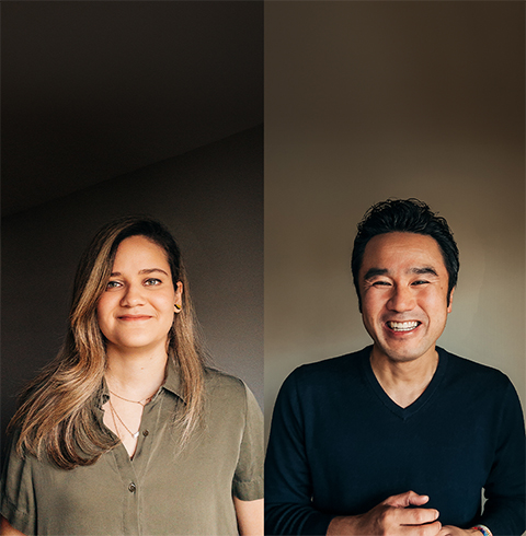 Dos retratos de integrantes del equipo de Apple.