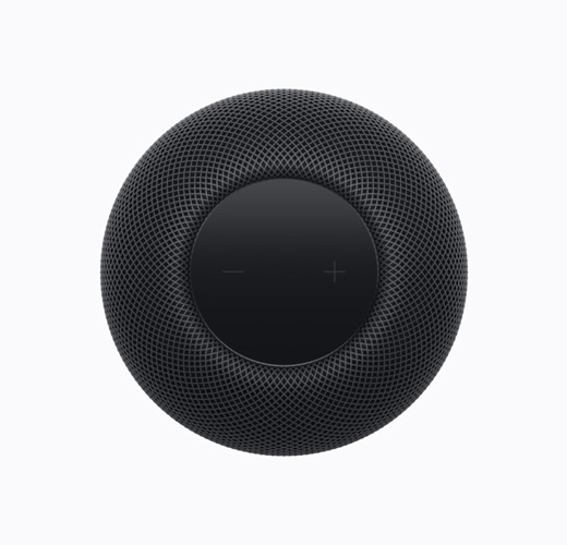 Un HomePod color mezzanotte visto dall’alto