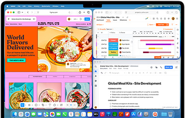 MacBook Air dengan beberapa aplikasi terbuka