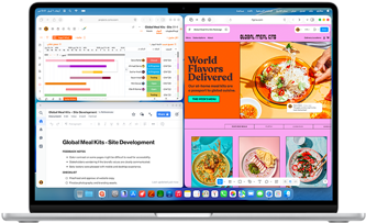 جهاز MacBook&nbsp;Air مع تطبيقات متعددة مفتوحة