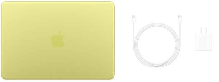 MacBook Neo 13 pouces, câble de recharge USB-C et adaptateur d’alimentation USB-C 20 watts