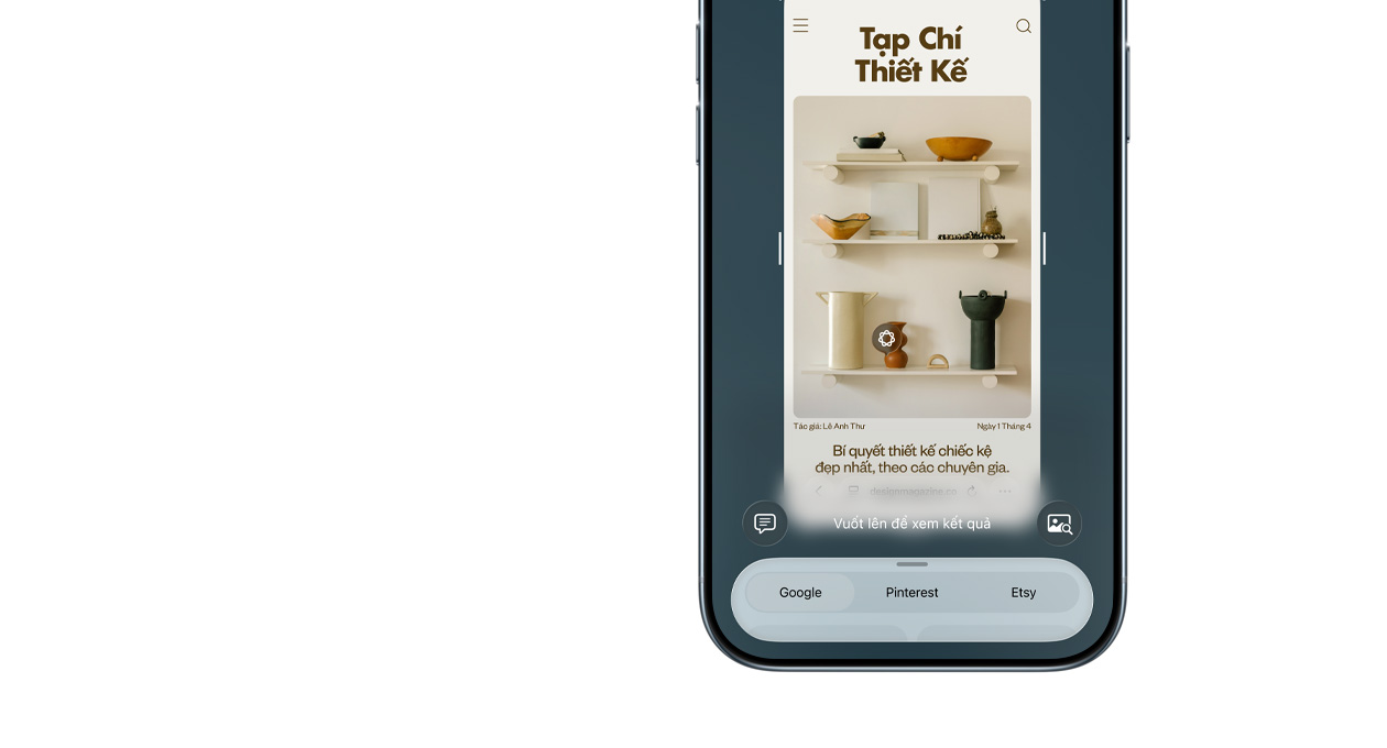 iPhone Air, front exterior, visual intelligence feature in use, side buttons